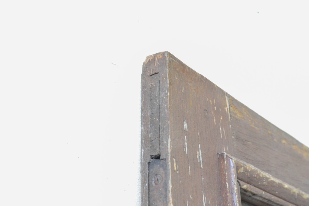 海外アンティーク　ペイント仕上げ限定　オーク材　かわいらしいデザインのアイアンフェンス入りドア1枚(建具、木製扉)(R-068054)