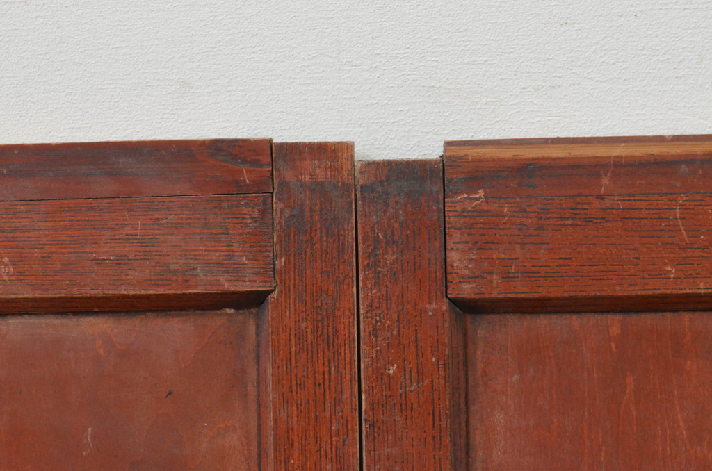 アンティーク建具　大正ロマンの雰囲気を高める小さな板戸窓4枚セット(引き戸)(R-067717)