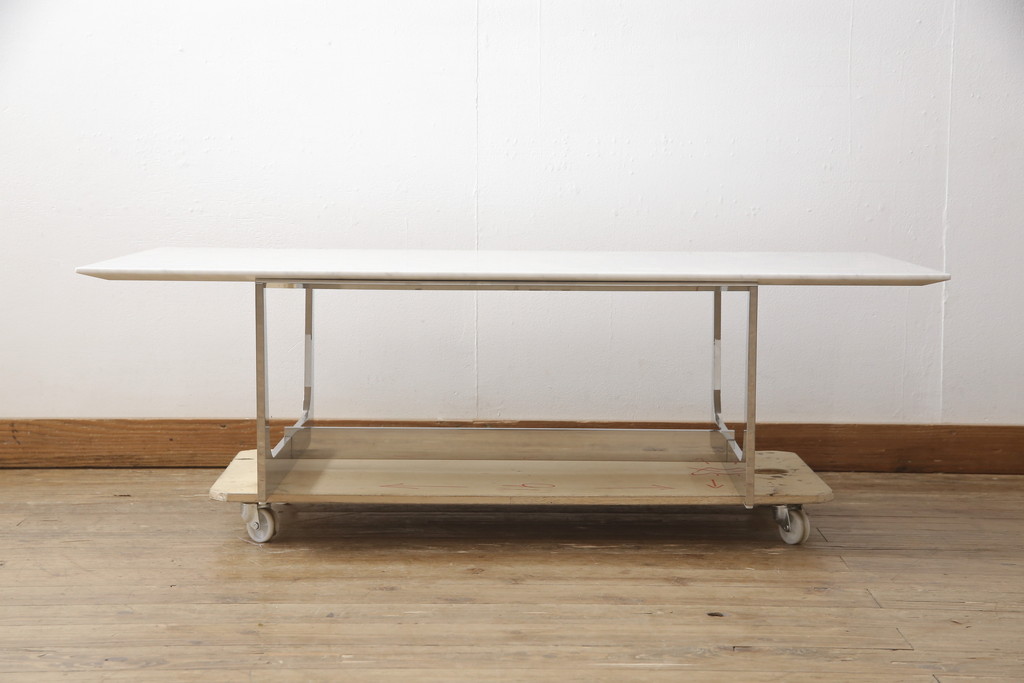 中古　超美品　arflex(アルフレックス)　ブレラ　大理石　シンプルでクールなデザインが魅力的なセンターテーブル(定価約60万円)(ローテーブル、リビングテーブル)(R-057775)