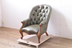中古　超美品　DREXEL HERITAGE(ドレクセルヘリテイジ)　 Upholstery(アップホルスタリー)　エレガントな佇まいのオットマン(フットスツール、1人掛けソファ、椅子)(R-058597)