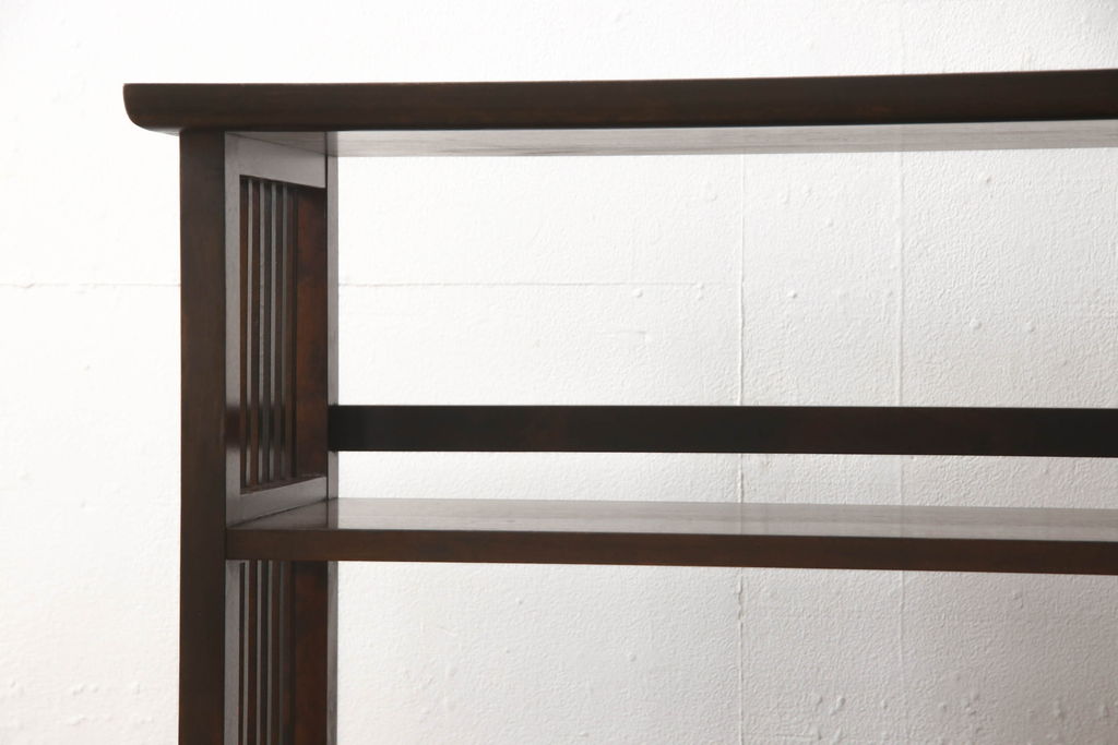 和製ビンテージ　北海道民芸家具　117型　飾り棚としてもおすすめ!和モダンな空間にぴったりの書棚(本棚、飾り棚、シェルフ、陳列棚、ヴィンテージ)(R-061035)