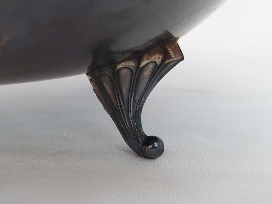 宮本商行　MIYAMOTO-SHOKO　純銀製　STERLINGSILVER　透飾貝脚　コンポート　540g　繊細な装飾がテーブルに華やぎをもたらす菓子器(皿)(R-063270)