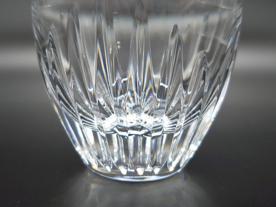 フランス　バカラ(Baccarat)　マッセナ　タンブラー　美しい煌きのクリスタルグラス(共箱付き、ロックグラス、フルレッドクリスタルガラス)(R-061661)