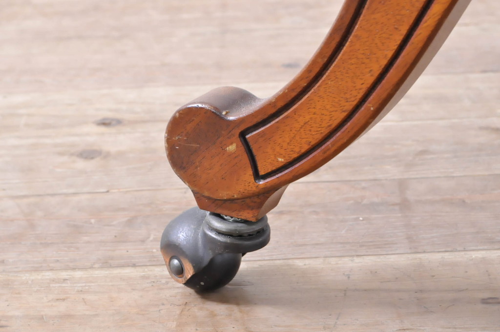 中古　DREXEL HERITAGE(ドレクセルヘリテイジ)　ESPERANTO(エスペラント)　美しい曲線を描く木製フレームが目を惹くキャスター付きチェア2脚セット(サイドチェア、ダイニングチェア、ワークチェア、椅子、イス)(R-066640)