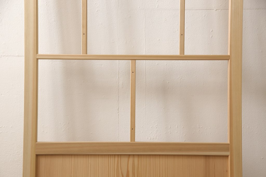 ラフジュ工房オリジナル 杉材 大正ロマン ノスタルジックな雰囲気づくりに活躍するガラス戸1枚(色ガラスもお入れできます)(引き戸、建具)(R-057417)