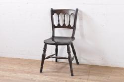 アンティーク家具　イギリスアンティーク ペンキのはげたガーデンチェア2脚セット(2)(椅子、イス)