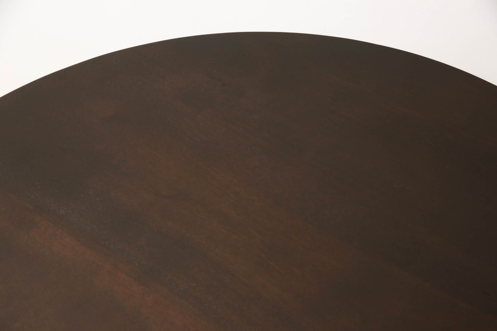 和製ビンテージ　松本民芸家具　洗練された佇まいのラウンドテーブル(D型ペディスタル卓、ダイニングテーブル、4人掛け、2人掛け、食卓、丸テーブル、ヴィンテージ)(定価約29万円)(R-066123)
