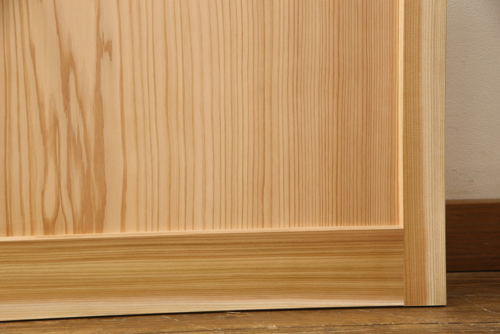 ラフジュ工房オリジナル 杉材 大正ロマン ノスタルジックな雰囲気づくりに活躍するガラス戸2枚セット(色ガラスもお入れできます)(引き戸、建具)(R-057367)