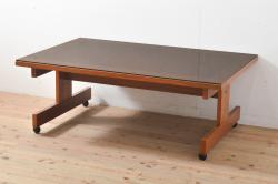 アンティーク家具　フランスアンティーク　オーク材　パーケット天板のドローリーフテーブル(エクステンションテーブル、ダイニングテーブル)(R-042889)