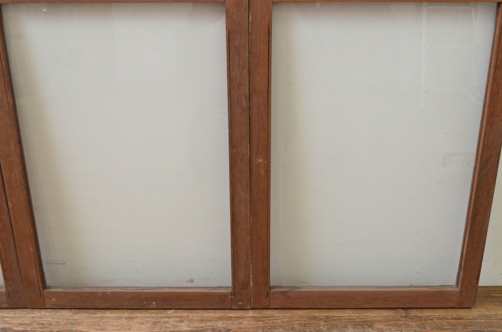 アンティーク建具　シンプルデザインの大判ガラス窓4枚セット(引き戸、ガラス戸)(R-067760)