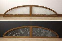 和製アンティーク　総欅材　市松模様ガラスがお洒落な格子蔵戸(1)(玄関戸)