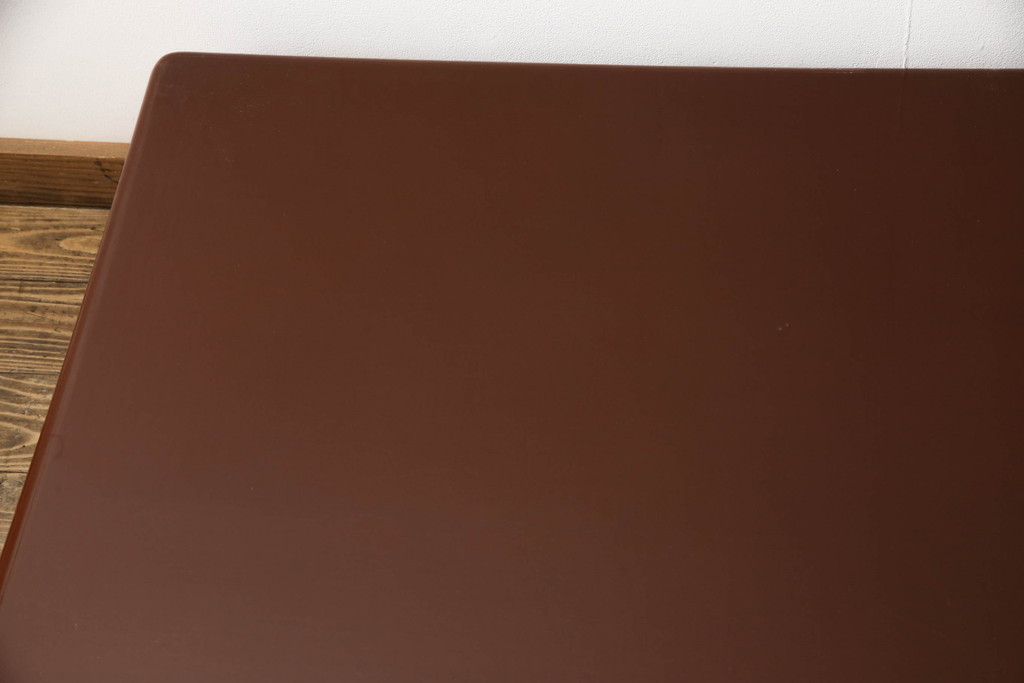 希少!!　中古　美品　京塗り　朱色(朱塗り)　シンプルで品のある佇まいが魅力的な座卓(ローテーブル、センターテーブル、漆塗り)(R-067919)