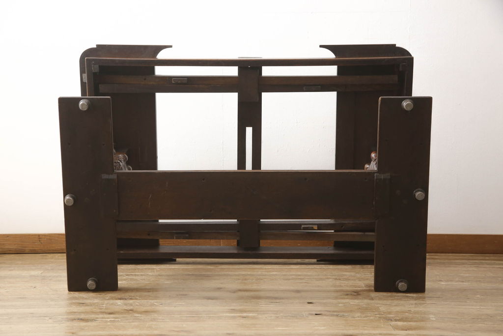 イギリスアンティーク　オーク材　バルボスレッグが存在感を高める大振りのドローリーフテーブル(エクステンションテーブル、ダイニングテーブル)(R-047265)