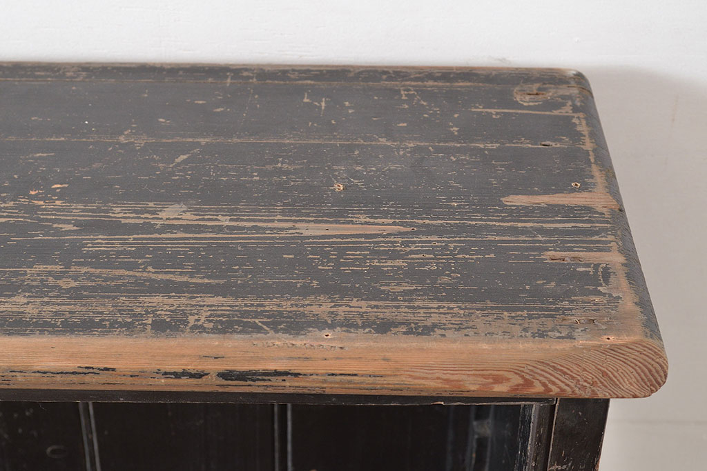 和製アンティーク　昭和中期　ダークトーンの木色と使い込まれた風合いが味わい深いオープンラック(収納棚、ウッドシェルフ、飾り棚、本棚)(R-047292)