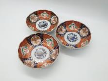 アンティーク雑貨　江戸期　古伊万里　瑠璃金彩花文蕎麦猪口2個セット(向付、和食器)(R-042525)