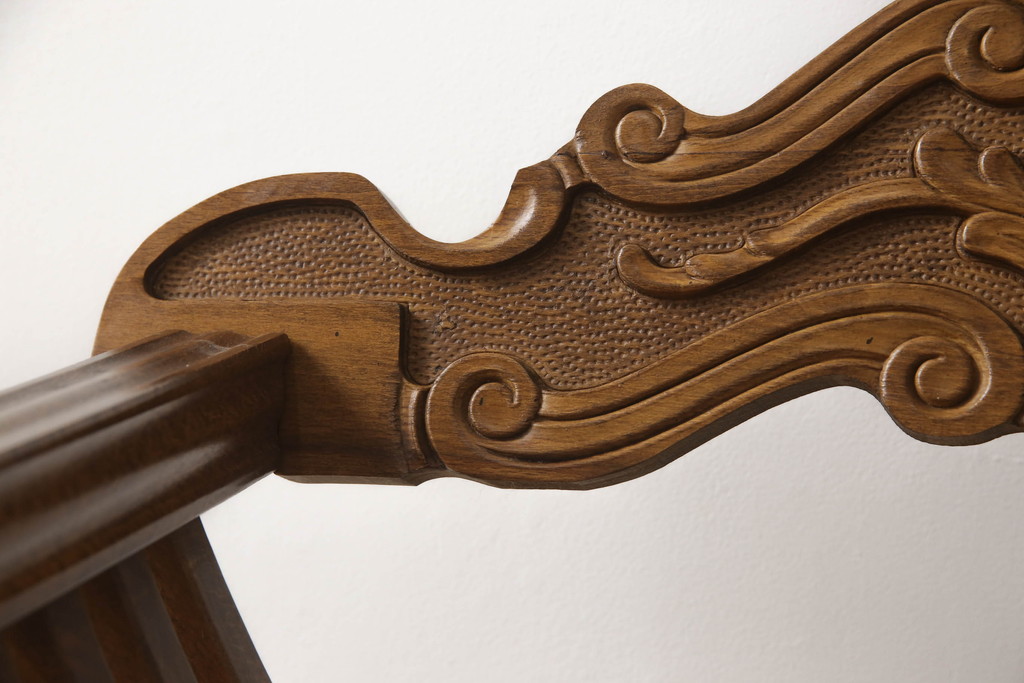 中古　イタリア輸入家具　美しい彫刻が目を引くサヴォナローラチェア(椅子、折りたたみイス)(R-062873)