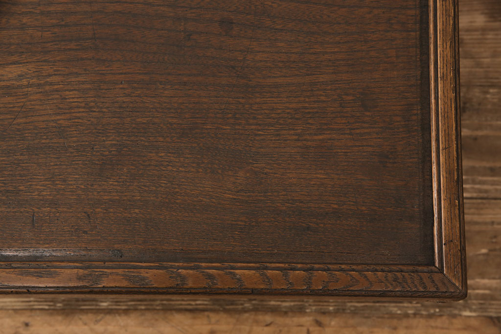 アンティーク家具　和製アンティーク　総ケヤキ材　力強い杢目が魅力の角ちゃぶ台(ローテーブル)(R-040470)