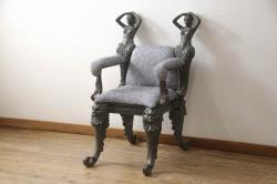 和製ビンテージ　松本民芸家具　和モダンな雰囲気づくりにおすすめの#19型ラッシスツール2脚セット(椅子、イス、チェア、ヴィンテージ、い草)(R-064499)