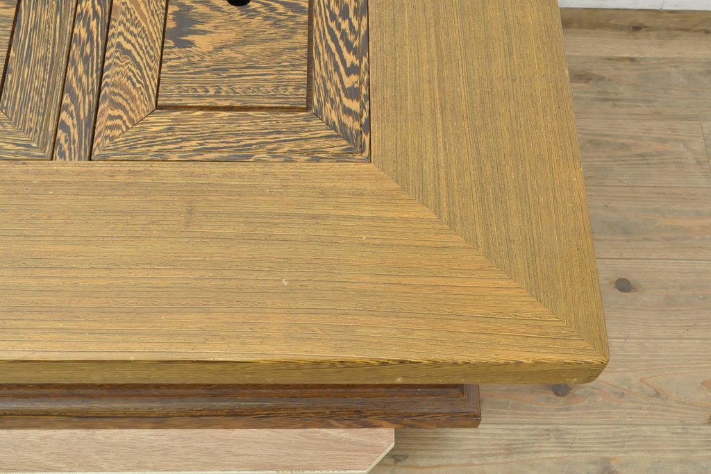 中古　美品　鉄刀木(タガヤサン)無垢材　内部が銅製の関西火鉢(ローテーブル、長火鉢、座卓、リビングテーブル、囲炉裏)(R-058194)