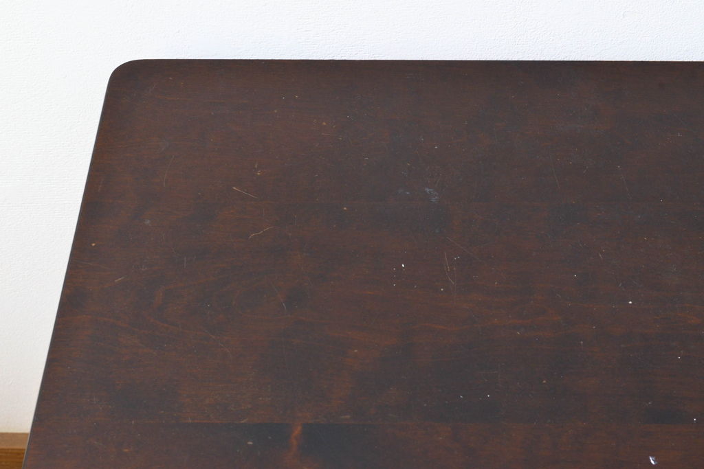中古　北海道民芸家具　#404　すっきりとしたフォルムの高座卓(4人掛け、6人掛け、ダイニングテーブル、食卓、作業台)(R-061634)