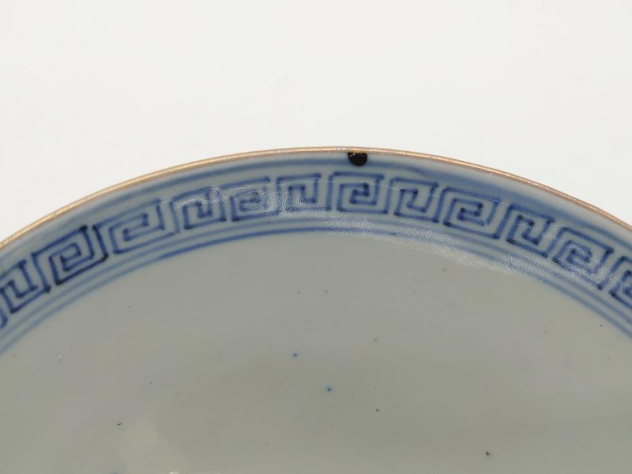 明治期　伊万里焼　色絵染付　蓋茶碗3客(角冨、角富、和食器)(R-062060)