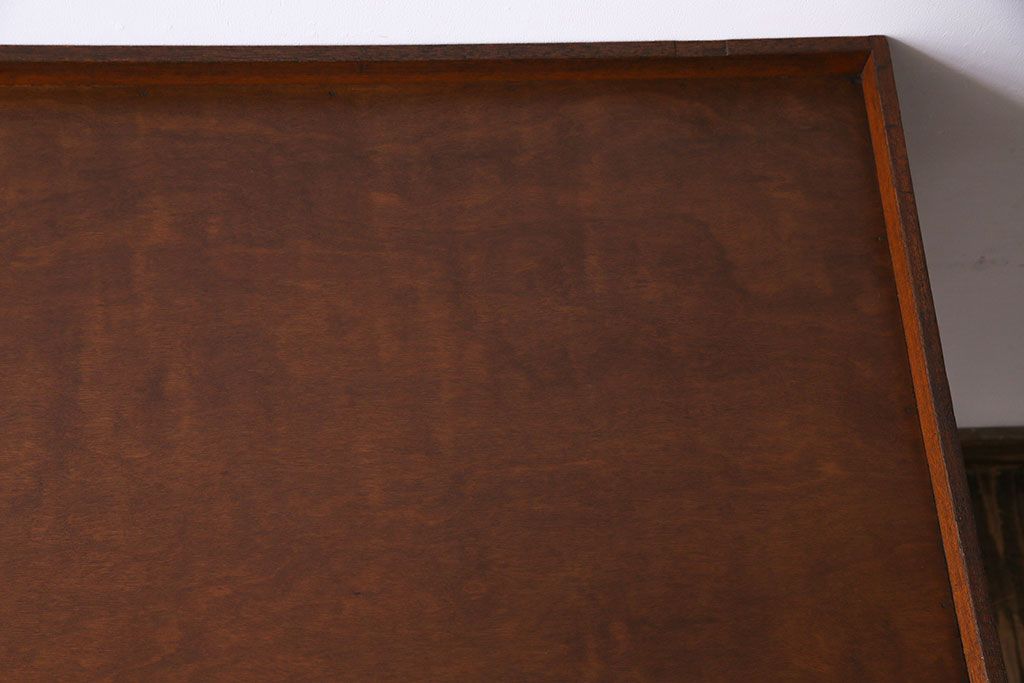 レトロ家具　昭和レトロ　素朴な木の風合いの縁付きデスク(平机、在宅ワーク、在宅用作業台、学習机)