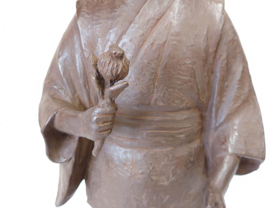 佐藤助雄作　ふる里　どこか懐かしさを感じるブロンズ像(冊子付き、共箱付き、銅像、置物、オブジェ)(R-069957)
