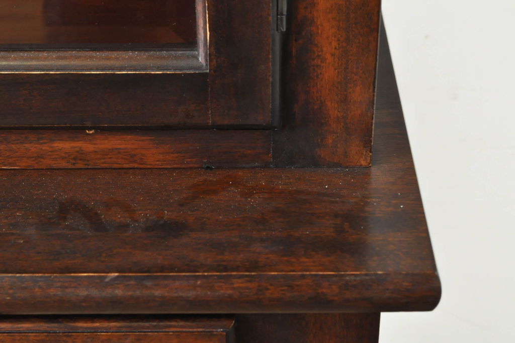 中古　美品　松本民芸家具　シックなデザインが高級感漂う食器棚(カップボード、飾り棚、収納棚、戸棚、サイドボード、サイドキャビネット)(R-061799)