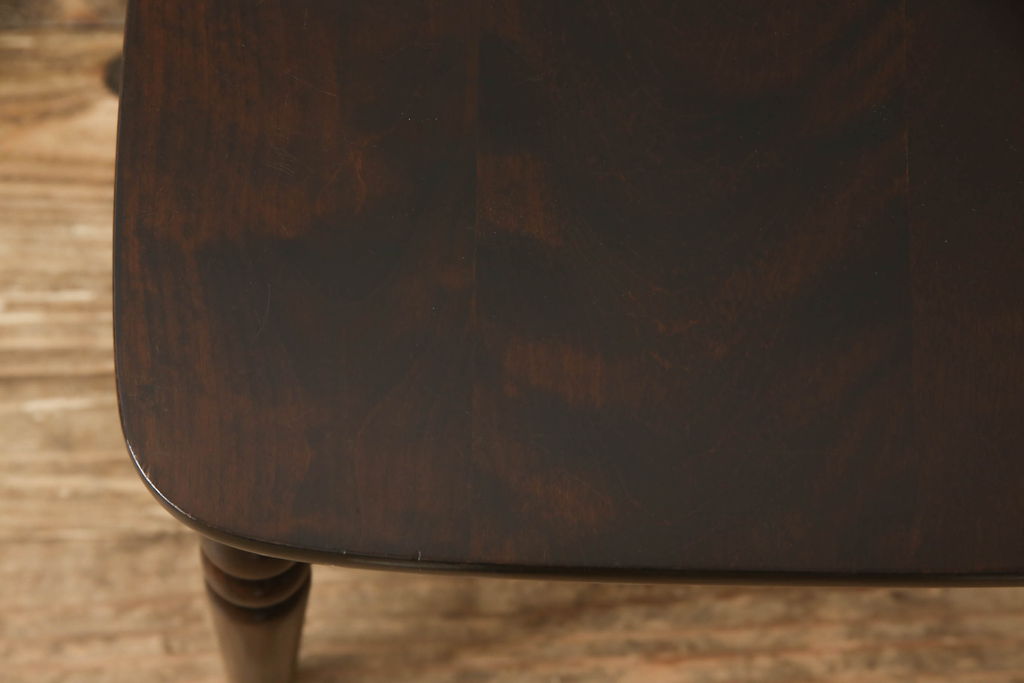 和製ビンテージ　北海道民芸家具　背板のデザインがかわいらしいチェア(椅子、板座チェア、ヴィンテージ)(R-061048)