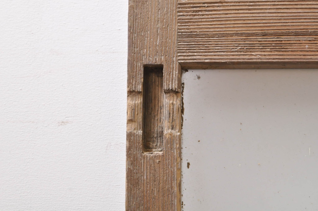 アンティーク建具　ペイント仕上げ限定　レトロな雰囲気づくりにおすすめな玄関戸2枚セット(ガラス戸、引き戸)(R-069261)