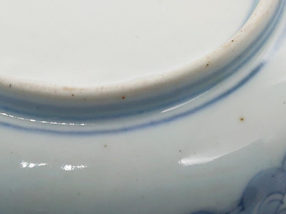 幕末期　伊万里　色絵　染付　金彩　4.5寸皿　約13.5cm　繊細で温かみのある絵付けが魅力の深皿5枚セット(四寸五分、中皿、和食器、和皿)(R-062113)