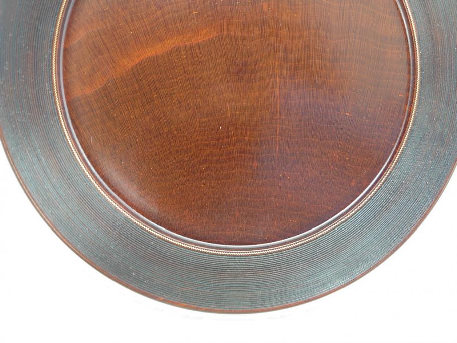 人間国宝　川北良造　楓造　約16cm　上品な雰囲気が魅力的な銘々皿5枚セット(共箱付き、木製皿、中皿)(R-069959)