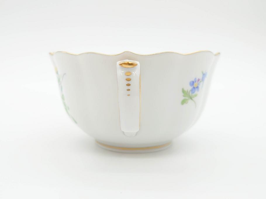 ドイツ　マイセン　Meissen　ベーシックフラワー　二つ花　ティータイムが華やかになるティーカップ&ソーサー2客セット(洋食器、C&S)(R-070193)