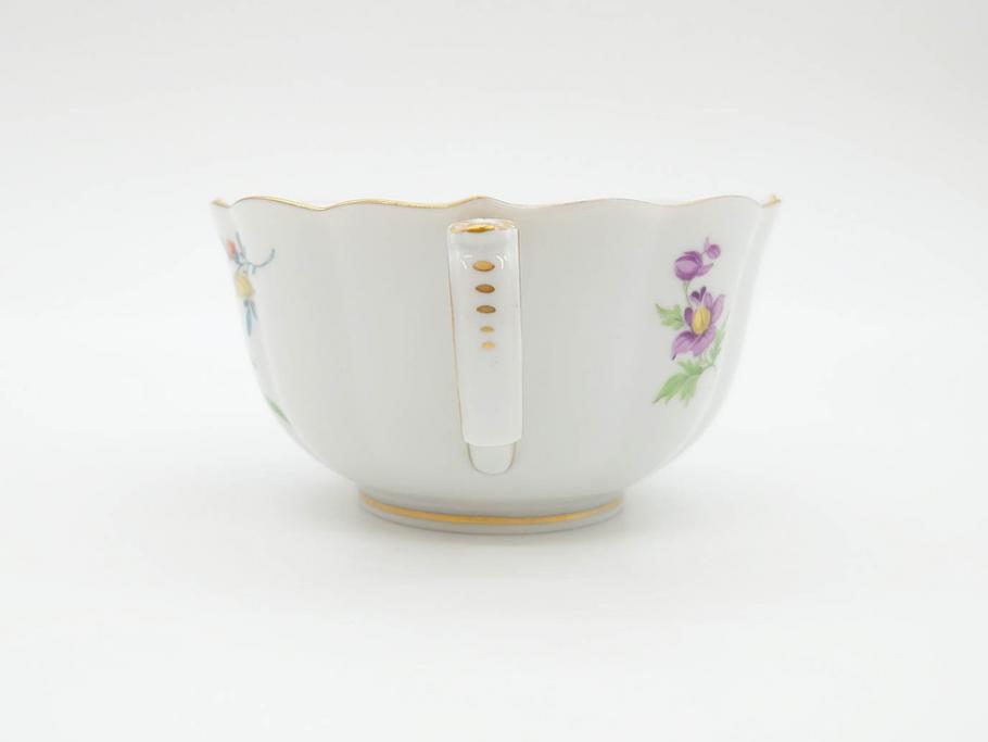 ドイツ　マイセン　Meissen　ベーシックフラワー　二つ花　ティータイムが華やかになるティーカップ&ソーサー3客セット(洋食器、C&S)(R-070195)