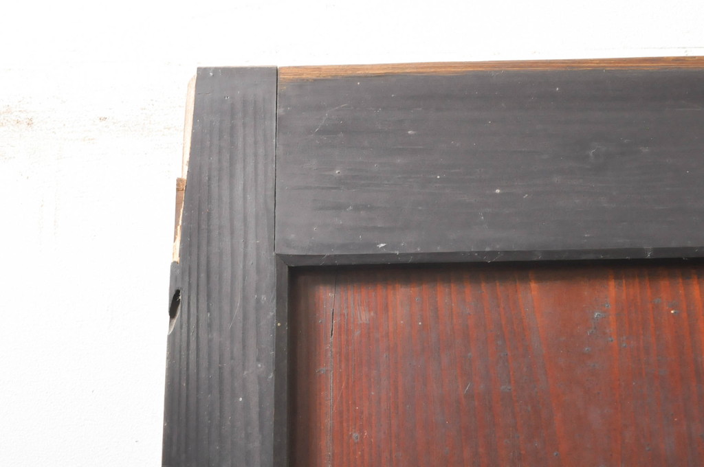 アンティーク建具　シックな空間作りにおすすめな帯戸2枚セット(引き戸、板戸)(R-068321)
