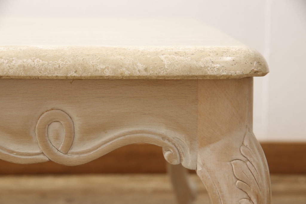 ヨーロッパビンテージ　イタリア高級家具　天板大理石　上品な佇まいが魅力のセンターテーブル(ローテーブル、ヴィンテージ)(R-056576)