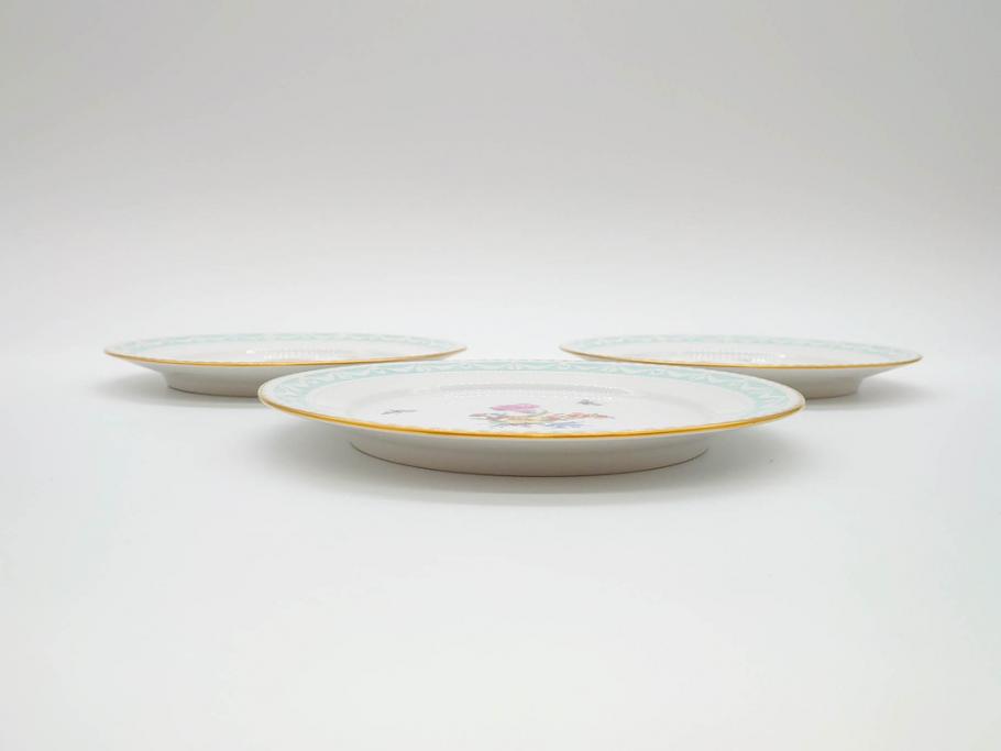 ベルリン　KPM(ベルリン王立磁器製陶所)　KURLAND　クアランド　クラシックな雰囲気が素敵なプレート3枚セット(ケーピーエムベルリン、王笏、皿、洋食器)(R-070199)