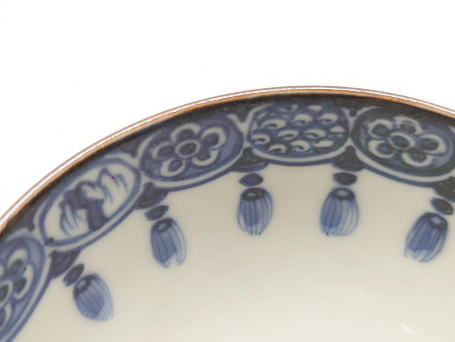 加藤利昌　清水焼　染付　描かれた鳳凰が美しい蓋付き湯吞み5客セット(和食器、湯のみ、茶碗)(R-070213)
