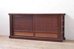 中古美品　前面ケヤキ材使用　漆塗り　上質な和の演出に活躍する茶箪笥(飾り棚、茶棚)