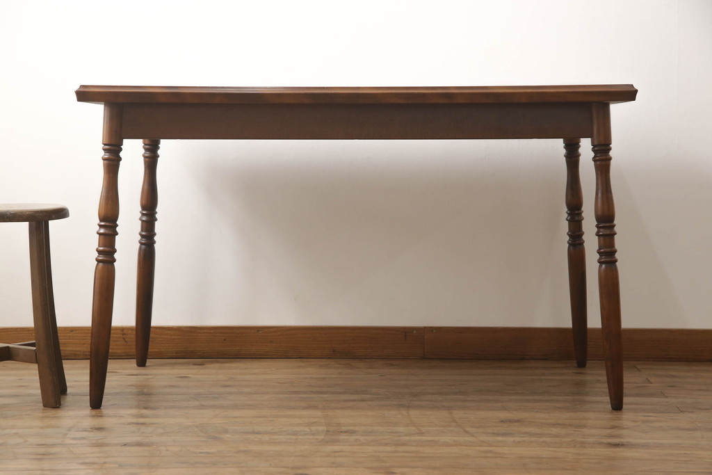和製ビンテージ　美品　デコラ天板　WINDS太平　クラシカルな4人掛けダイニングテーブル(四人掛け、二人掛け、2人掛け、食卓、ヴィンテージ)(R-069561)