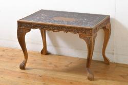 イギリスアンティーク　上品な佇まいが魅力的!!ウォールナット材製の上質なサイドテーブル(コンソールテーブル、花台、飾り台、電話台、英国)(R-065919)