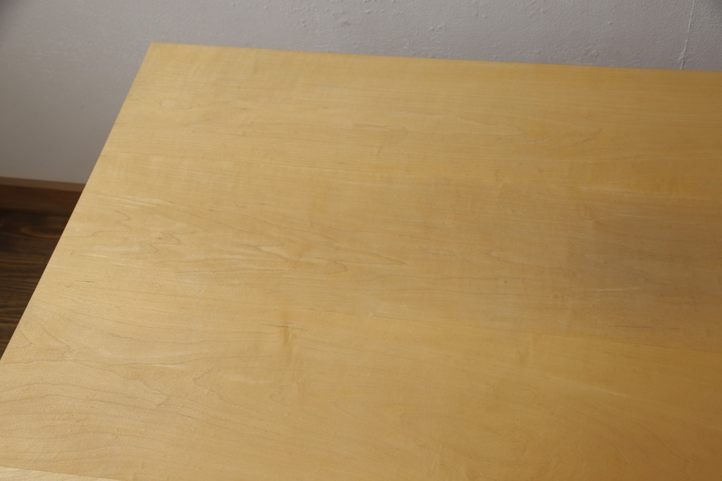 【セミオーダー家具実例】お客様持ち込みのダイニングテーブルをリメイク!現状の塗膜及び着色料を剥離(ストリップド)し、WAX(オールドパイン)を一度塗り仕上げました。(4人掛け、6人掛け、作業台)