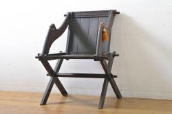 アンティーク家具　和製アンティーク　栗材　シックな雰囲気漂う回転イス(椅子、チェア、ワークチェア)