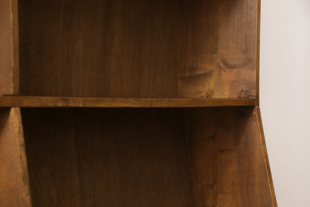 和製アンティーク　特大!!　ナラ材　シンプルなデザインが取り入れやすい古い学校の本棚(オープンラック、収納棚、ブックシェルフ、飾り棚、ディスプレイラック)(R-068496)