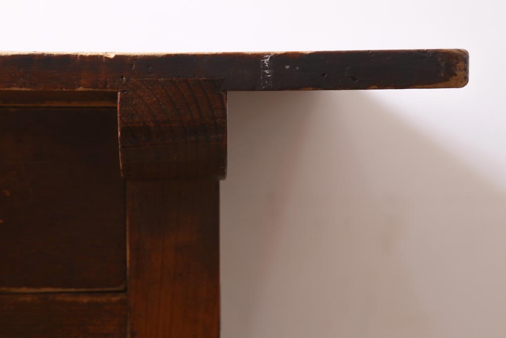 アンティーク家具　和製アンティーク　大正期　古びた質感が味わい深いデスク(平机)(R-039233)