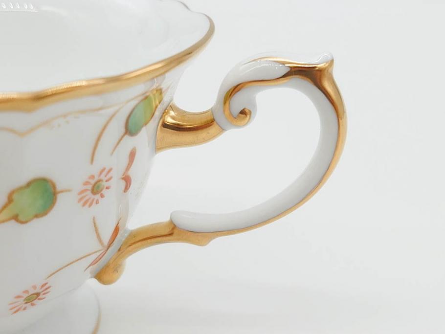 大倉陶園(OAC)　OKURA CHINA　フラワー　華やかな花のデザインが気分を上げてくれるティーカップ&ソーサー3客セット(箱付き、洋食器)(R-070260)