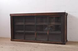 ヴィンテージ家具　イギリスビンテージ　縦型パイン材ガラスケース