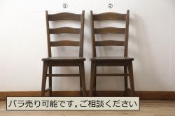 中古　松本民芸家具　ビンテージ　飽きのこないデザインが魅力の#72型・リーチチェア(ダイニングチェア、椅子)(1)