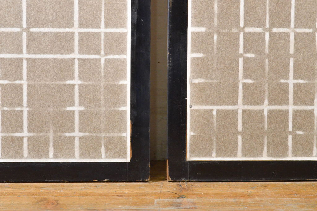 和製アンティーク　上品な佇まいが魅力の書院戸2枚セット(障子戸、引き戸、建具)(R-062727)