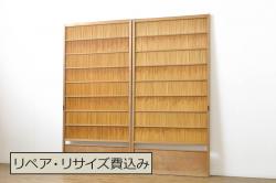 レトロ建具　ダイヤガラス・当店オリジナルガラス入り　ホワイトペイントが爽やかな木製ドア(扉、開き戸、建具)(R-041366)